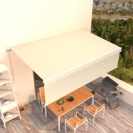 Manual Retractable Awning with Blind 5x3m Cream