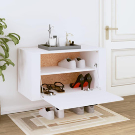 Wall-mounted Shoe Cabinet White 70x35x38 cm Engineered Wood - thumbnail 3