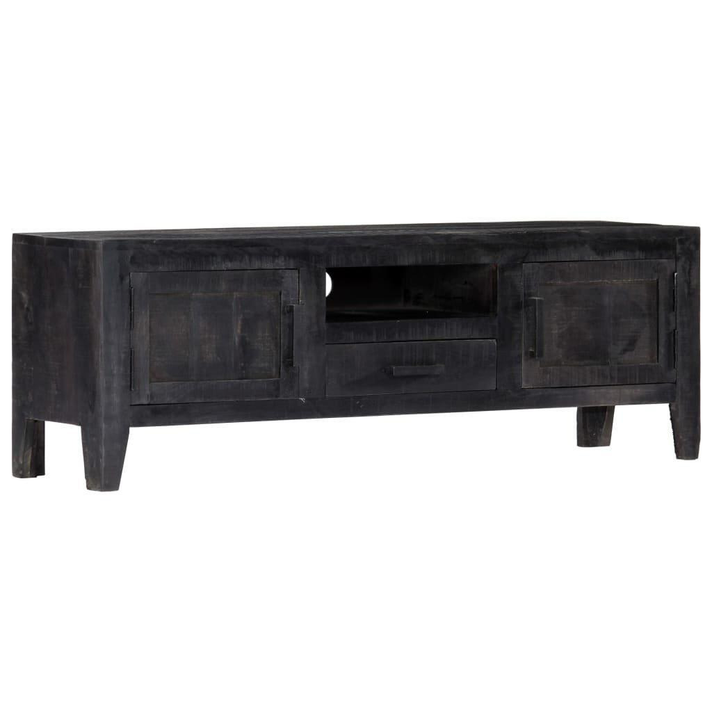 TV Cabinet Black 118x30x40 cm Solid Mango Wood - image 1
