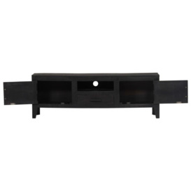 TV Cabinet Black 118x30x40 cm Solid Mango Wood - thumbnail 3