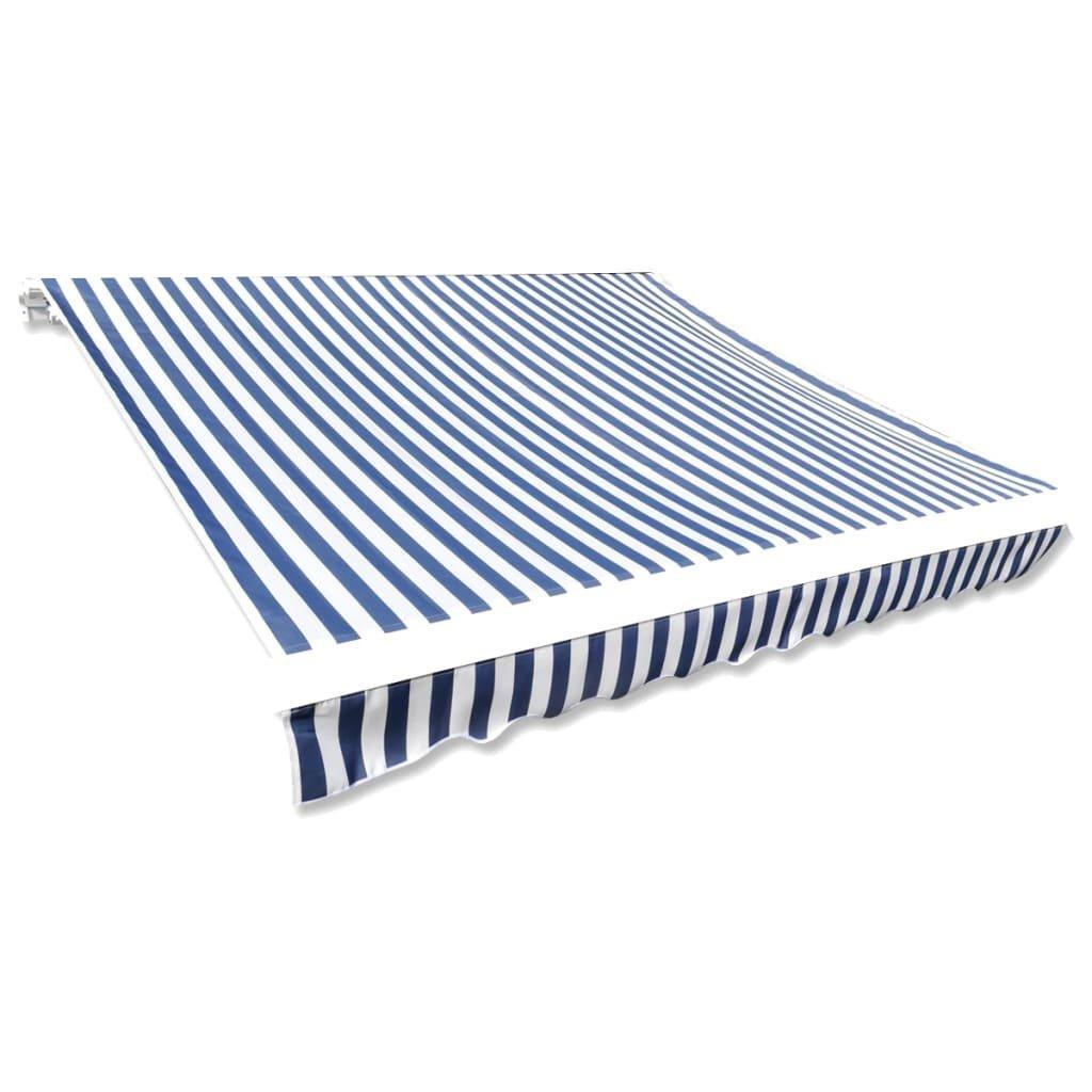 Awning Top Sunshade Canvas Blue & White 350x250 cm - image 1