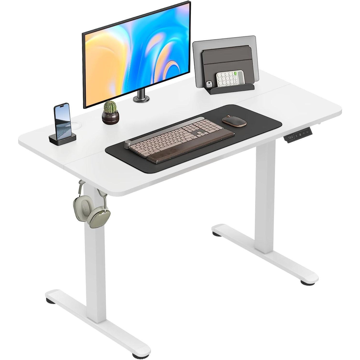 Height Adjustable White Electric Desk Stand Up Desk for Home & Office - image 1