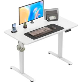 Height Adjustable White Electric Desk Stand Up Desk for Home & Office - thumbnail 1