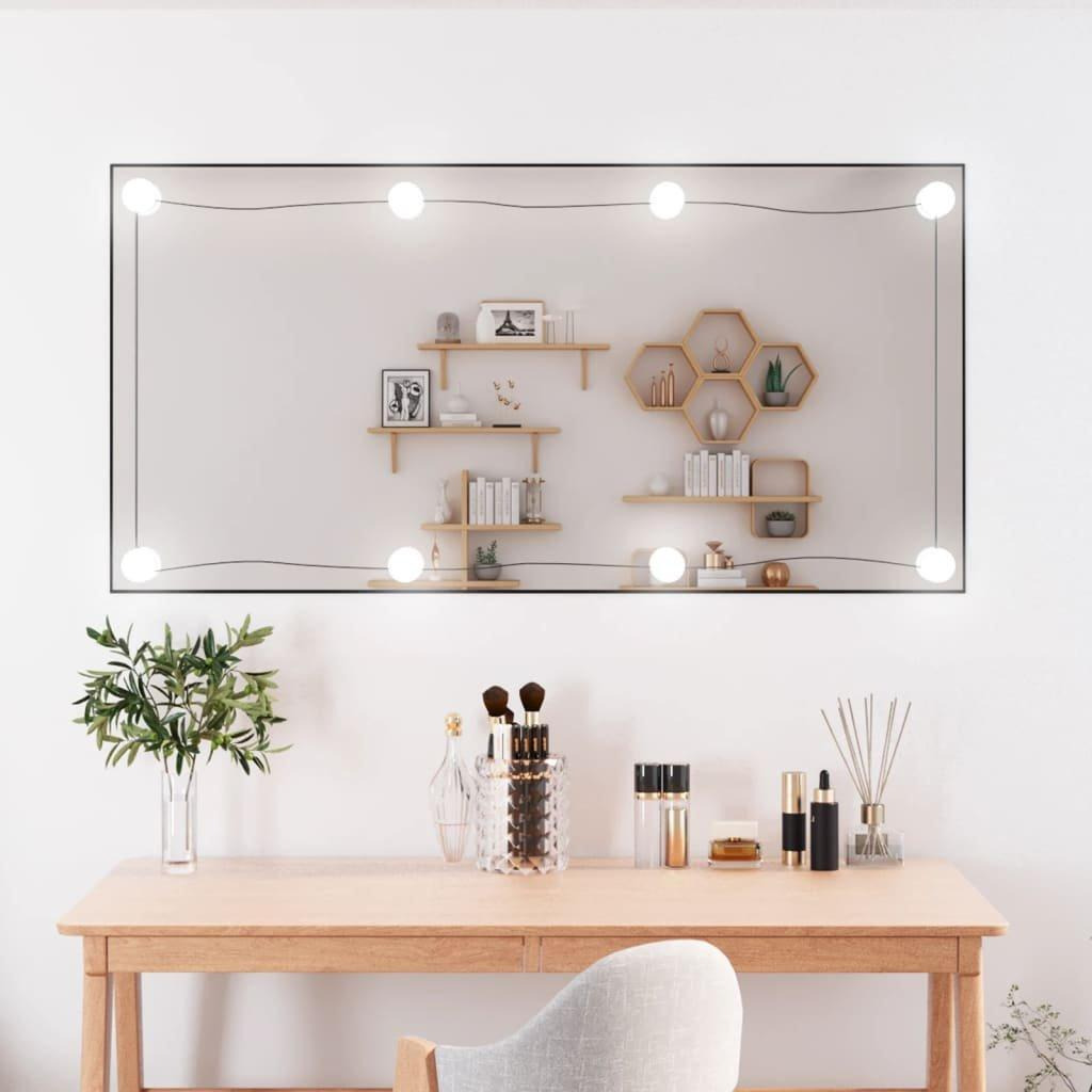 Wall Mirror with LED Lights 50x100 cm Glass Rectangle - image 1