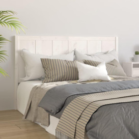 Bed Headboard White 140.5x4x100 cm Solid Pine Wood - thumbnail 1