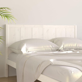 Bed Headboard White 140.5x4x100 cm Solid Pine Wood - thumbnail 2