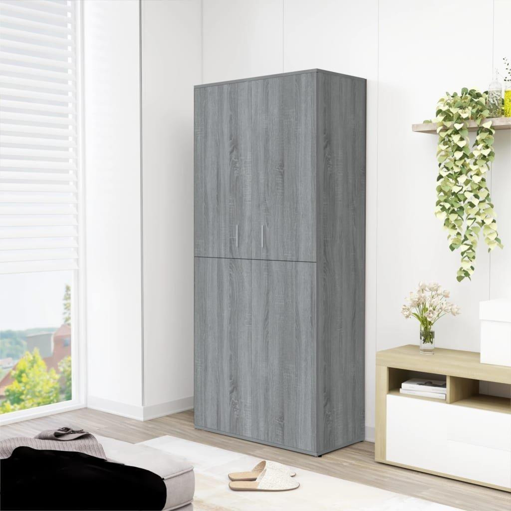 Shoe Cabinet Grey Sonoma 80x39x178 cm Engineered Wood - image 1