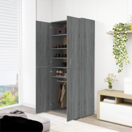 Shoe Cabinet Grey Sonoma 80x39x178 cm Engineered Wood - thumbnail 3