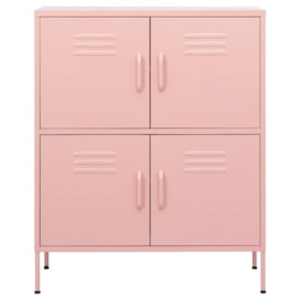 Storage Cabinet Pink 80x35x101.5 cm Steel - thumbnail 3
