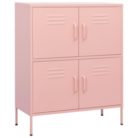 Storage Cabinet Pink 80x35x101.5 cm Steel - thumbnail 2