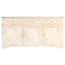Sideboard White 160x40x80 cm Solid Mango Wood - thumbnail 2