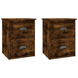 Wall-mounted Bedside Cabinets 2 pcs Smoked Oak 41.5x36x53cm - thumbnail 2