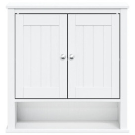 Bathroom Wall Cabinet BERG White 69.5x27x71.5 cm Solid Wood - thumbnail 3