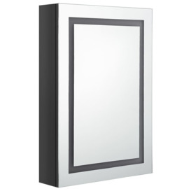 LED Bathroom Mirror Cabinet Shining Black 50x13x70 cm - thumbnail 3
