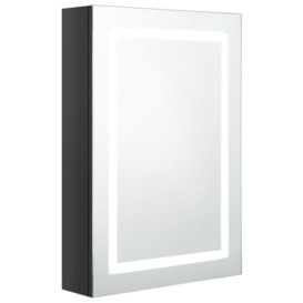 LED Bathroom Mirror Cabinet Shining Black 50x13x70 cm - thumbnail 2