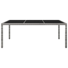 Outdoor Dining Table Grey 200x150x74 cm Poly Rattan - thumbnail 2