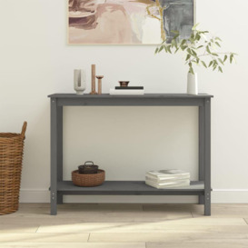 Console Table Grey 110x40x80 cm Solid Wood Pine