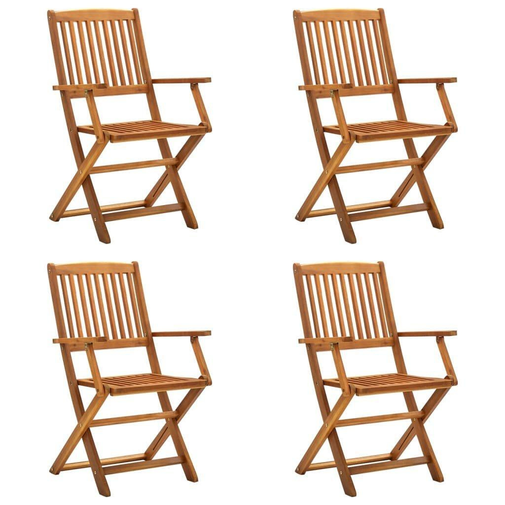 Folding Outdoor Chairs 4 pcs Solid Acacia Wood - image 1