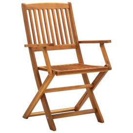 Folding Outdoor Chairs 4 pcs Solid Acacia Wood - thumbnail 2
