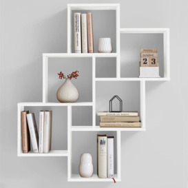 FMD Wall-Mounted Shelf with 8 Compartments White - thumbnail 3