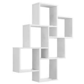 FMD Wall-Mounted Shelf with 8 Compartments White - thumbnail 1
