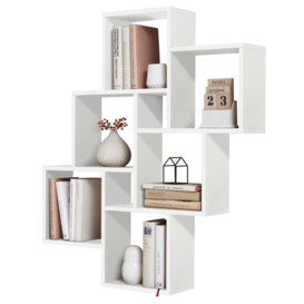 FMD Wall-Mounted Shelf with 8 Compartments White - thumbnail 2