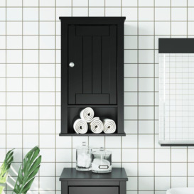Bathroom Wall Cabinet BERG Black 40x27x71.5 cm Solid Wood Pine