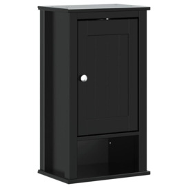 Bathroom Wall Cabinet BERG Black 40x27x71.5 cm Solid Wood Pine - thumbnail 2