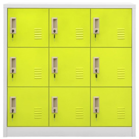 Locker Cabinets 5 pcs Light Grey and Green 90x45x92.5 cm Steel - thumbnail 3
