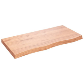 Wall Shelf Light Brown 100x50x(2-6) cm Treated Solid Wood Oak