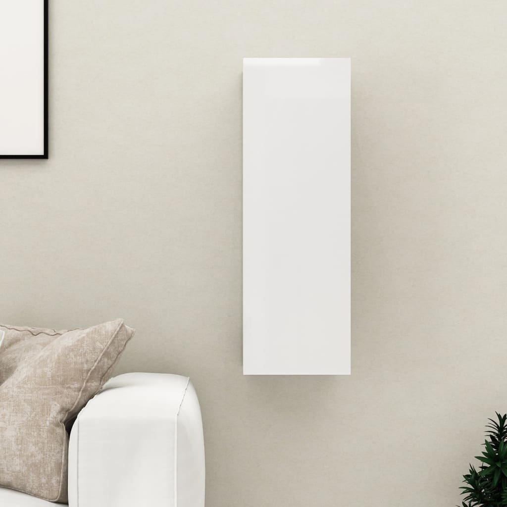 TV Cabinet High Gloss White 30.5x30x90 cm Engineered Wood - image 1