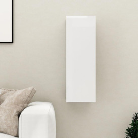 TV Cabinet High Gloss White 30.5x30x90 cm Engineered Wood - thumbnail 1