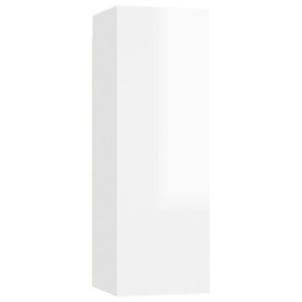 TV Cabinet High Gloss White 30.5x30x90 cm Engineered Wood - thumbnail 2