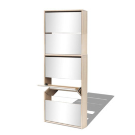 Shoe Cabinet 5-Layer Mirror Oak 63x17x169.5 cm - thumbnail 3
