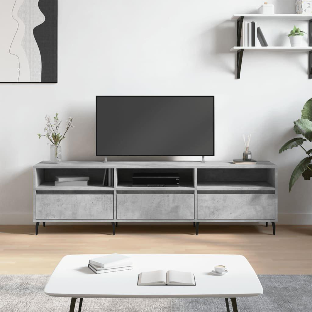 TV Cabinet Concrete Grey 150x30x44.5 cm Engineered Wood - image 1