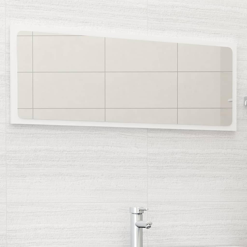 Bathroom Mirror High Gloss White 100x1.5x37 cm Engineered Wood - image 1