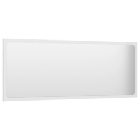 Bathroom Mirror High Gloss White 100x1.5x37 cm Engineered Wood - thumbnail 3