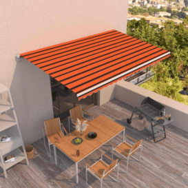 Manual Retractable Awning 500x350 cm Orange and Brown