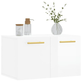 Wall Cabinet High Gloss White 60x36.5x35 cm Engineered Wood - thumbnail 3
