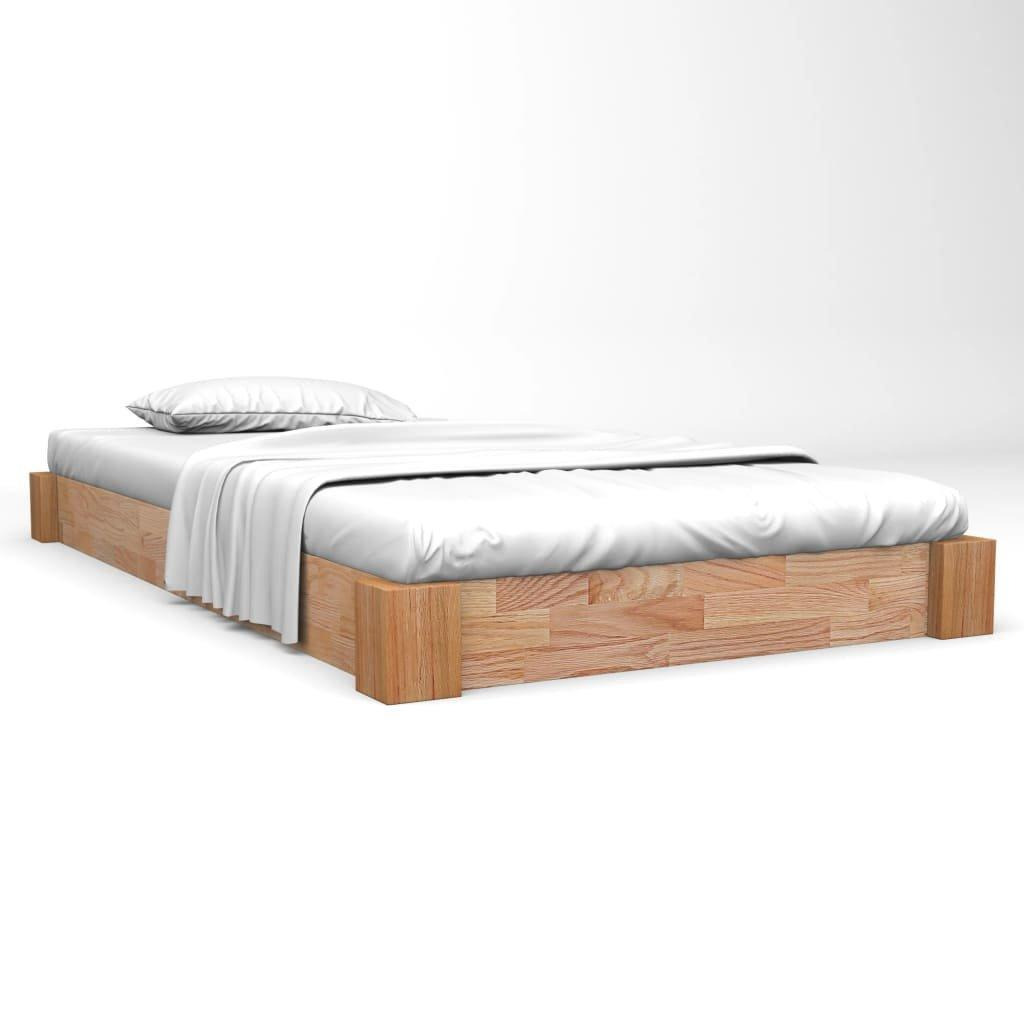 Bed Frame Solid Oak Wood 90x200 cm - image 1