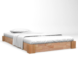 Bed Frame Solid Oak Wood 90x200 cm - thumbnail 1