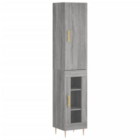 Highboard Grey Sonoma 34.5x34x180 cm Engineered Wood - thumbnail 2