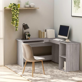 Corner Desk Grey Sonoma 120x140x75 cm Engineered Wood