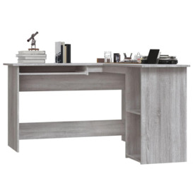 Corner Desk Grey Sonoma 120x140x75 cm Engineered Wood - thumbnail 3