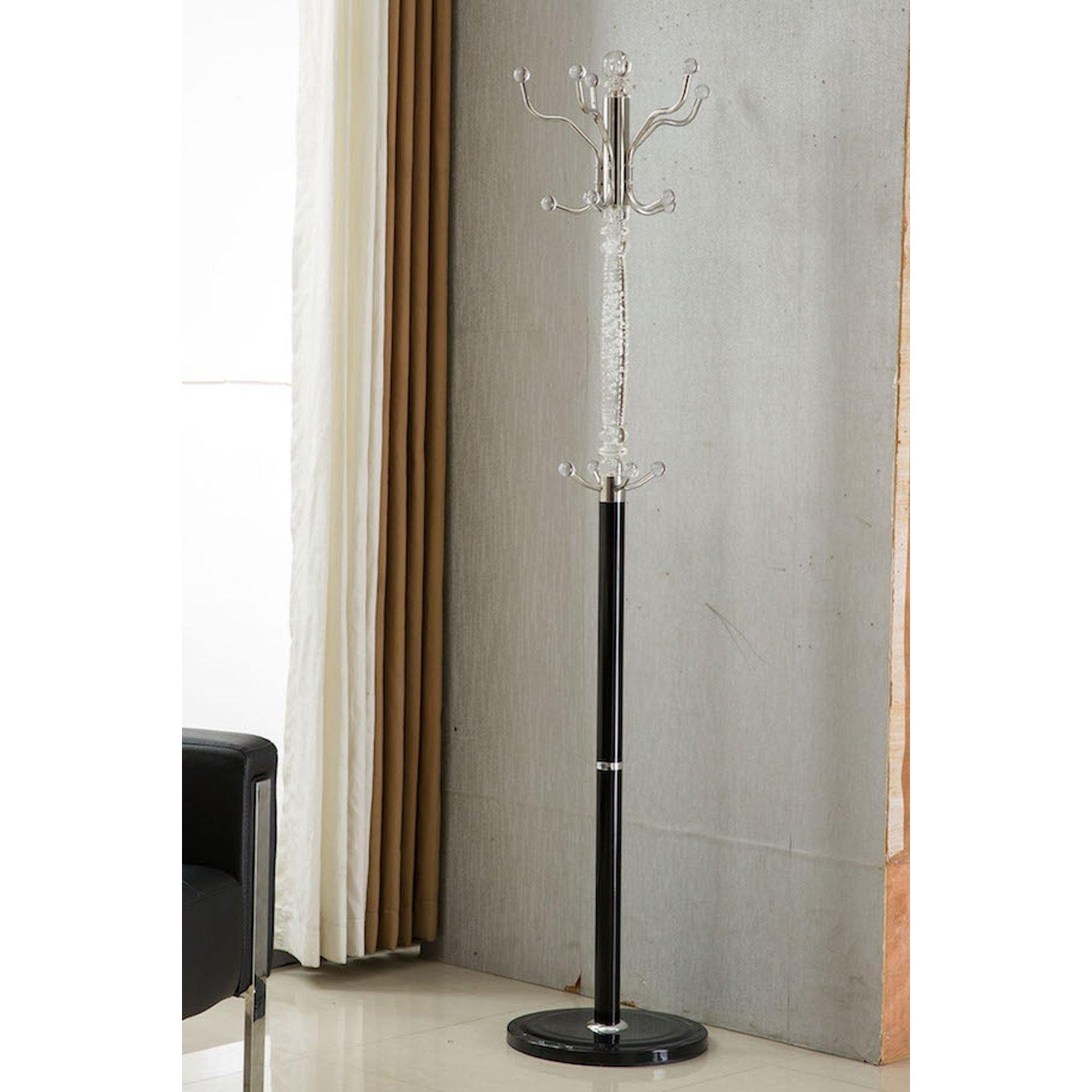 Sheer Metal and transparent Tube 185 cm High Coat Rack with Heavy Sturdy 38 cm Base. - image 1