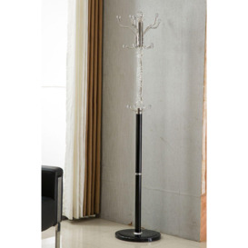 Sheer Metal and transparent Tube 185 cm High Coat Rack with Heavy Sturdy 38 cm Base. - thumbnail 1