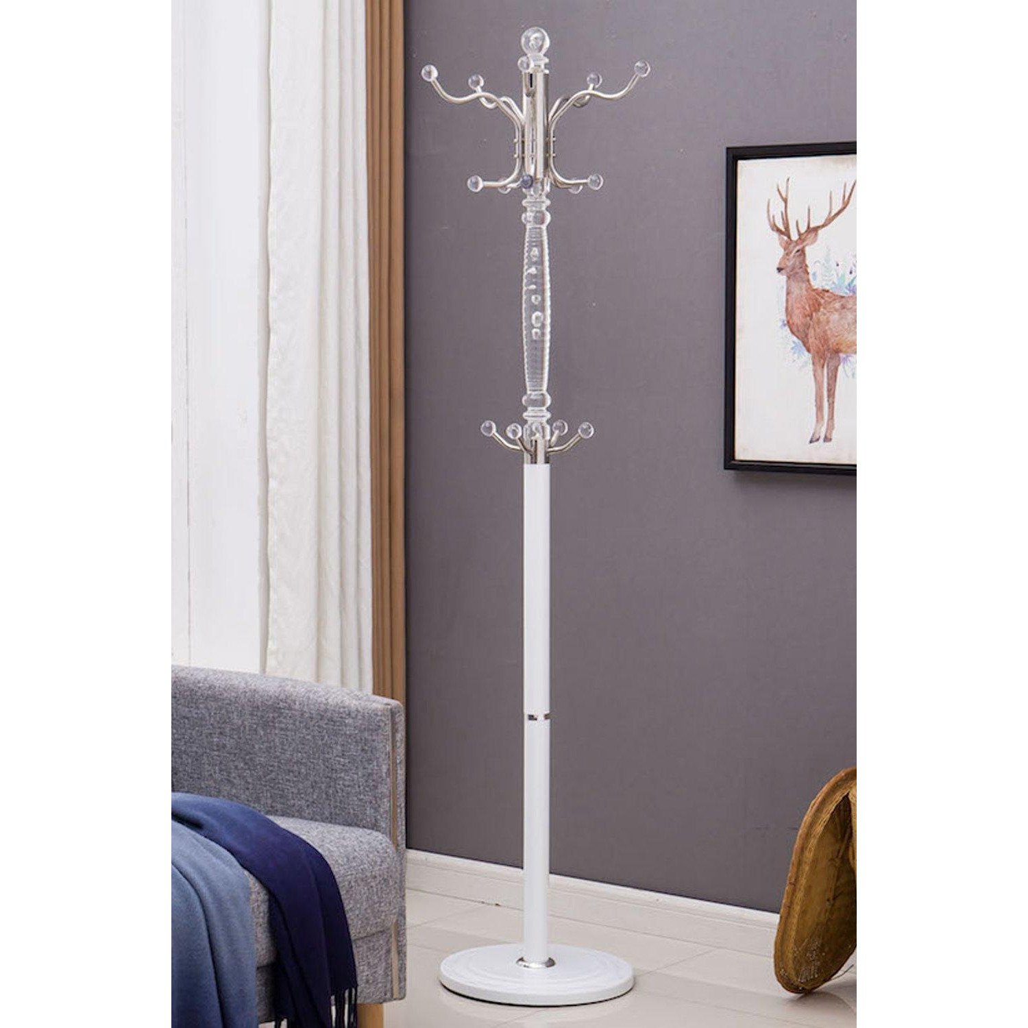 Sheer Metal and transparent Tube 185 cm High Coat Rack with Heavy Sturdy 38 cm Base. - image 1
