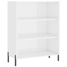 Shelf Cabinet High Gloss White 69.5x32.5x90 cm Engineered Wood - thumbnail 2