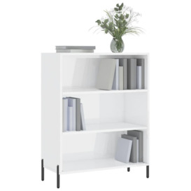 Shelf Cabinet High Gloss White 69.5x32.5x90 cm Engineered Wood - thumbnail 3