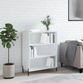 Shelf Cabinet High Gloss White 69.5x32.5x90 cm Engineered Wood - thumbnail 1